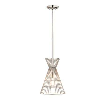 Z-Lite Alito 1 Light Mini Pendant, Polished Nickel & Polished Nickel 6015MP-PN